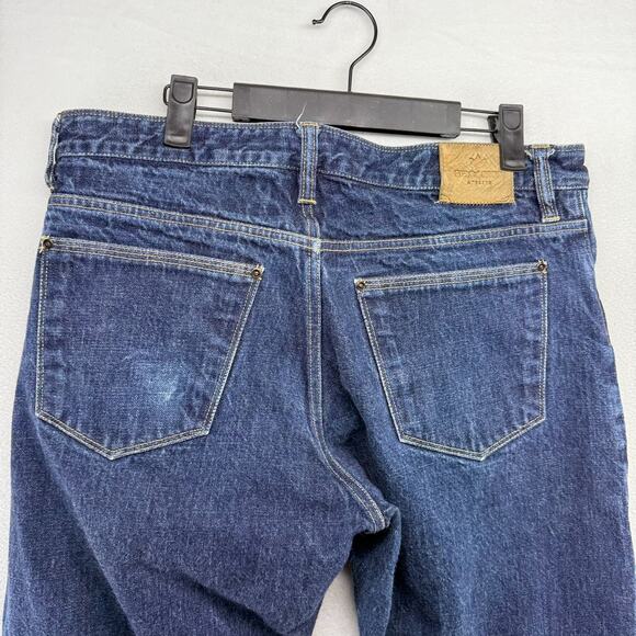 Shockoe Atelier Jeans Mens 35 Fit 33x34 Blue Denim Selvedge Button Fly Straight - Picture 8 of 13